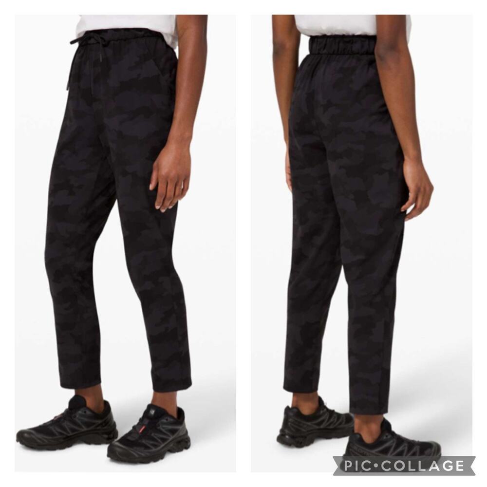 Lululemon Keep Moving Pants Camo Deep Coal Print Size 8